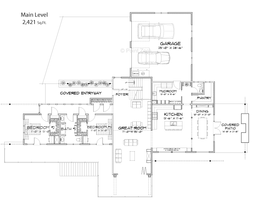 Main level layout of the Pacific landing