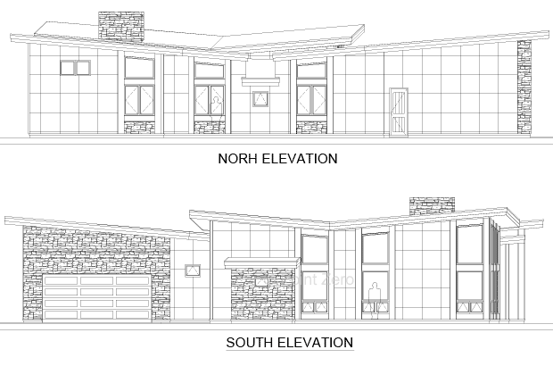 Elevations of The Alexander Point Zero Design