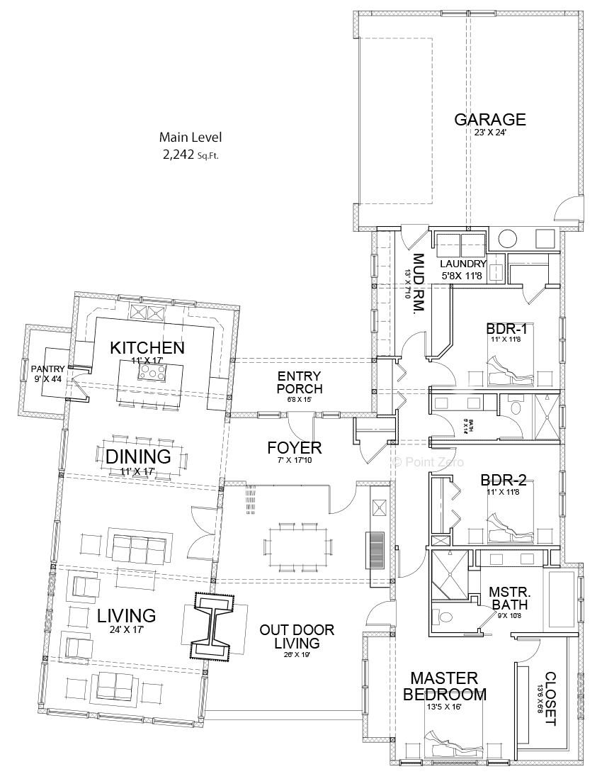 This single level, high perfromance floor plan is under 2500 sq. ft.
