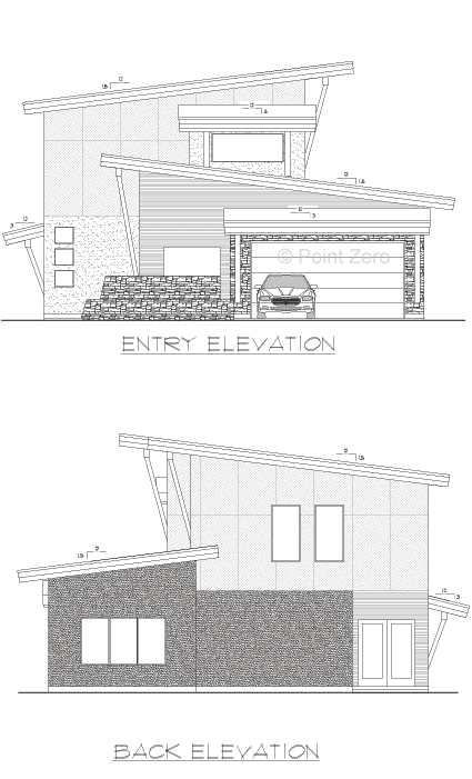 Hilliard Entry and Back Elevations