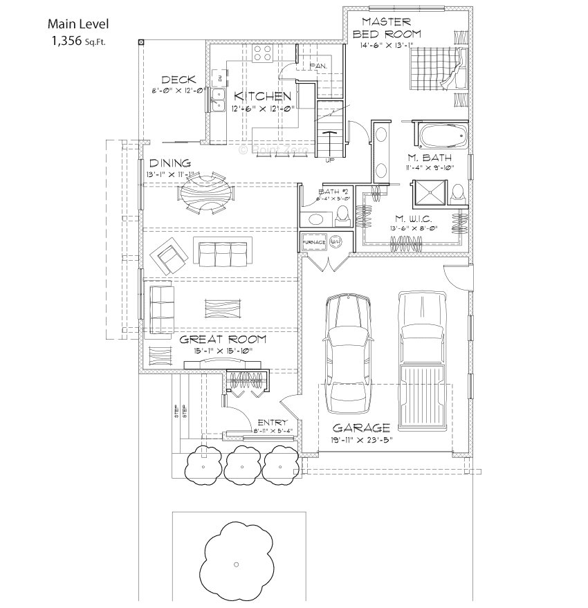 Main level of the Hilliard Floor Plan