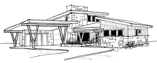 Modern Home Design Sketch